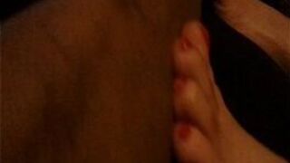 sexy milf with rubs feet on dude for money porn video