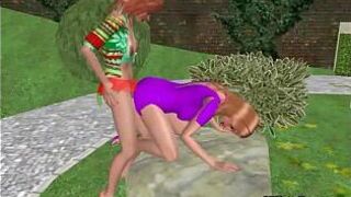 These two sexy shemales are fucking outdoors porn video